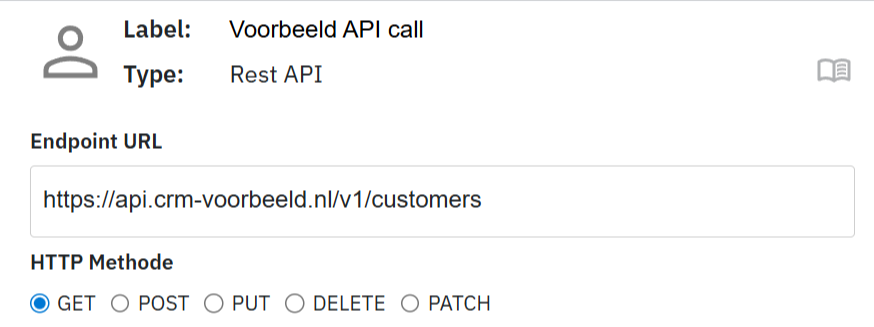 Invullen van URL en HTTP methode bij een API call in Orchestra