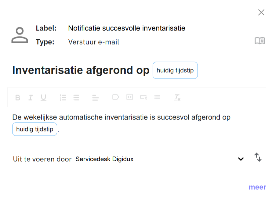 Voorbeeld van een notificatie mail in Orchestra
