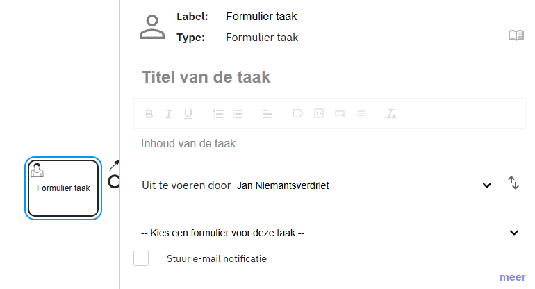 Koppelen van een formulier in een formuliertaak