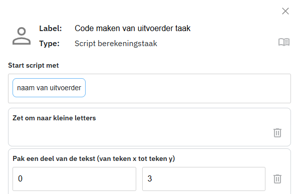 Voorbeeld van het bewerken van een waarde